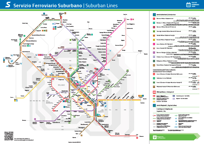 Mappa linee suburbane