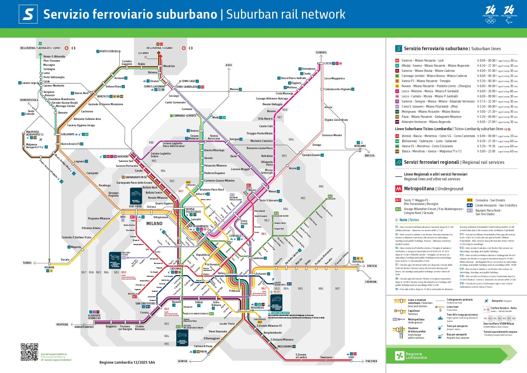 Mappa linee suburbane