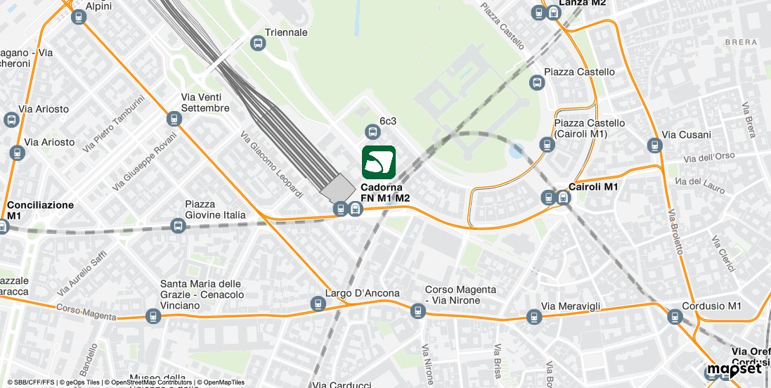 Mappa stazione Milano Cadorna | Trenord