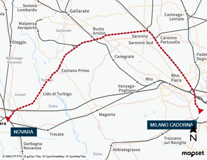 Novara-Milano Cadorna cantieri Trenord
