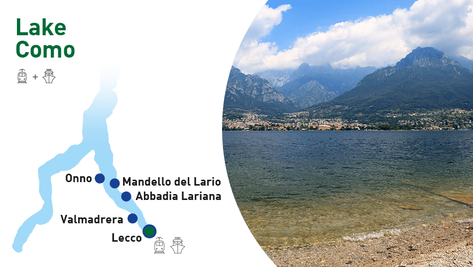 Trip out of town by train First Basin Tour of Lake Lecco